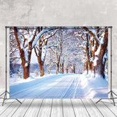 Lofaris Romantic Snow Scene Boulevard Trees Winter Backdrop